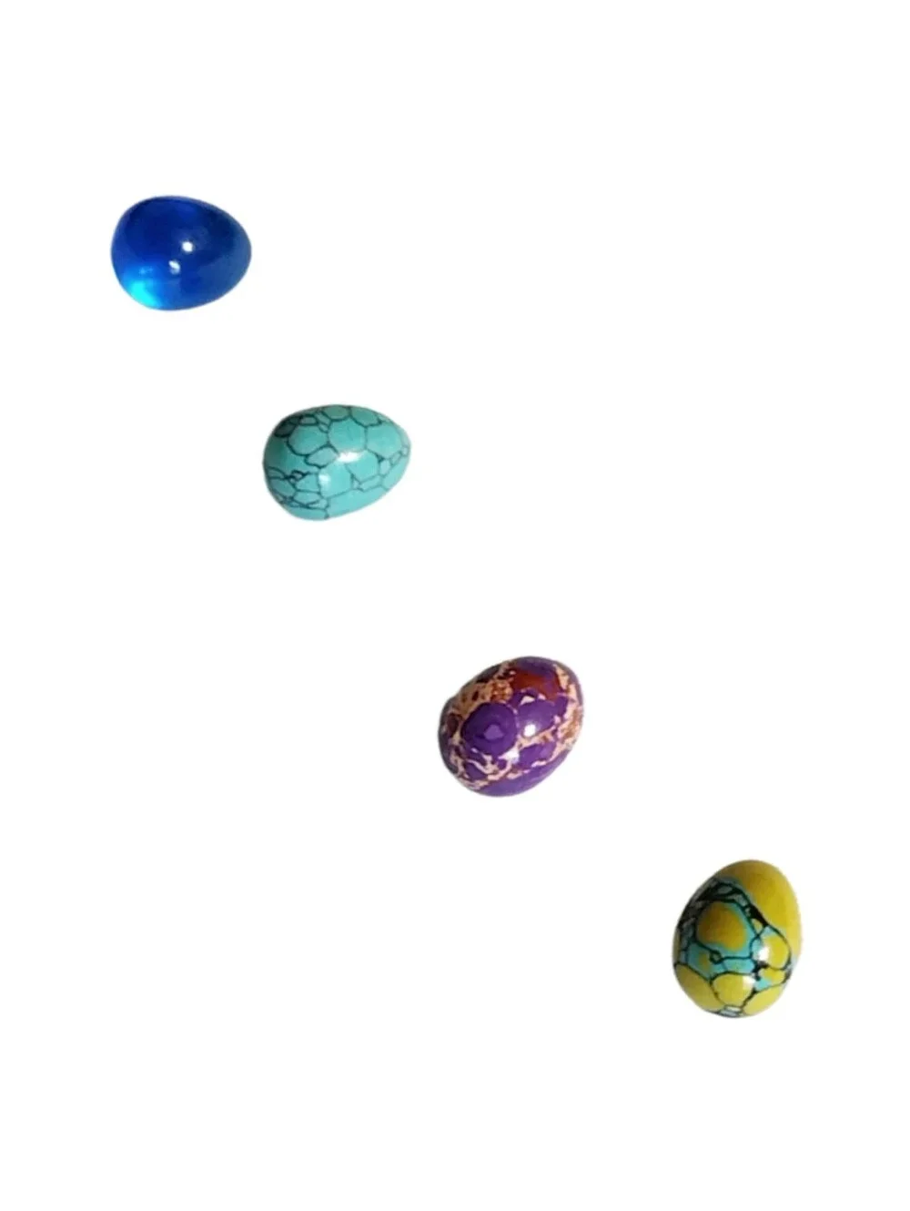 Natural Stone & Crystal Mini Egg Set Assorted Colors (4 Pcs) 0.83
